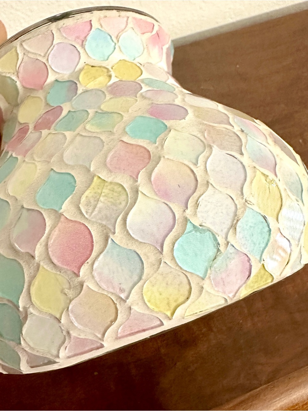 Mosaic Pastel Teardrop Glass Vase - Picture 4 of 6